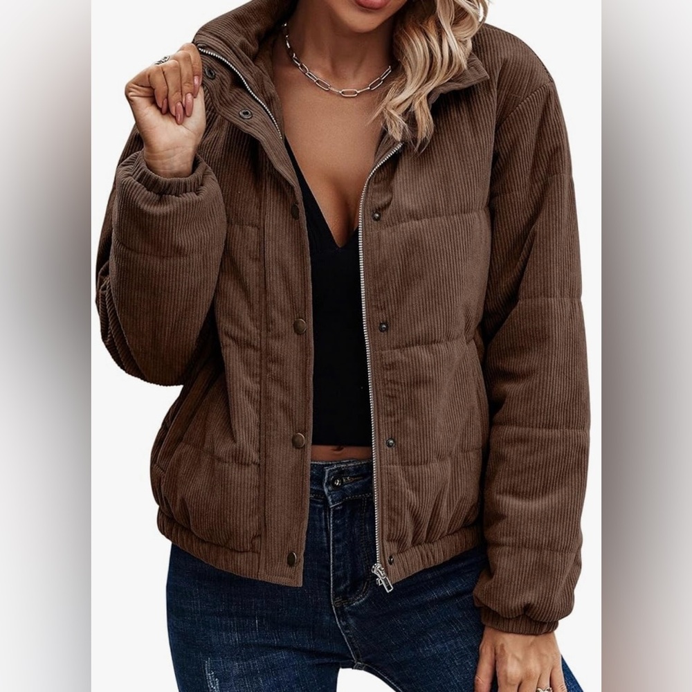 NEW Corded Puffer Jacket Size M - Picture 3 of 10